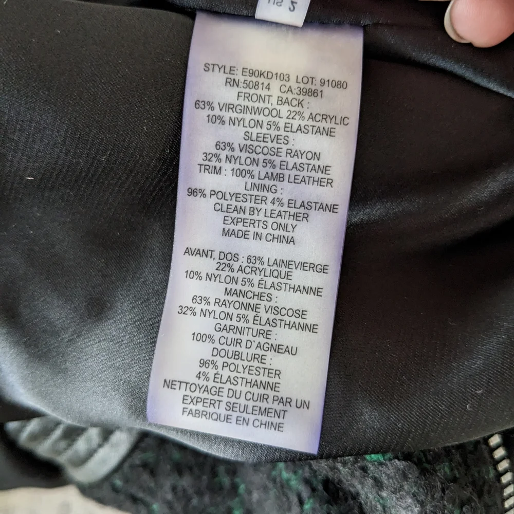 Elie Tahari Francis leather and tweed jacket - Picture 11 of 12